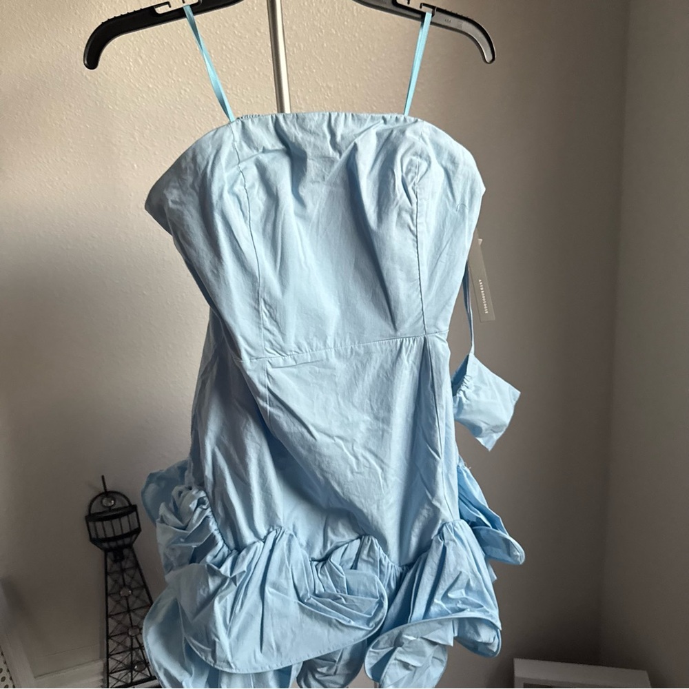 NWT Anthropologie Maeve Strapless Ruffle Mini Dress Sz MP - Picture 7 of 13
